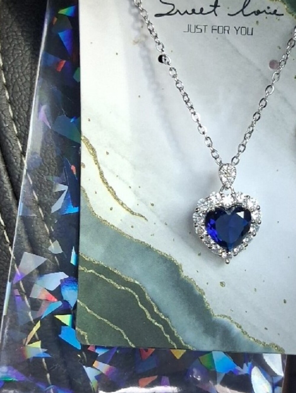 $8 Each Or Bundle 5/$20 Silver Necklace with Blue Heart Pendant - Picture 7 of 8